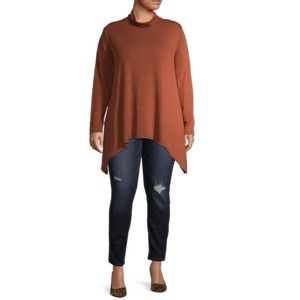 Terra & Sky Shark Bite Tunic Top Size 14W